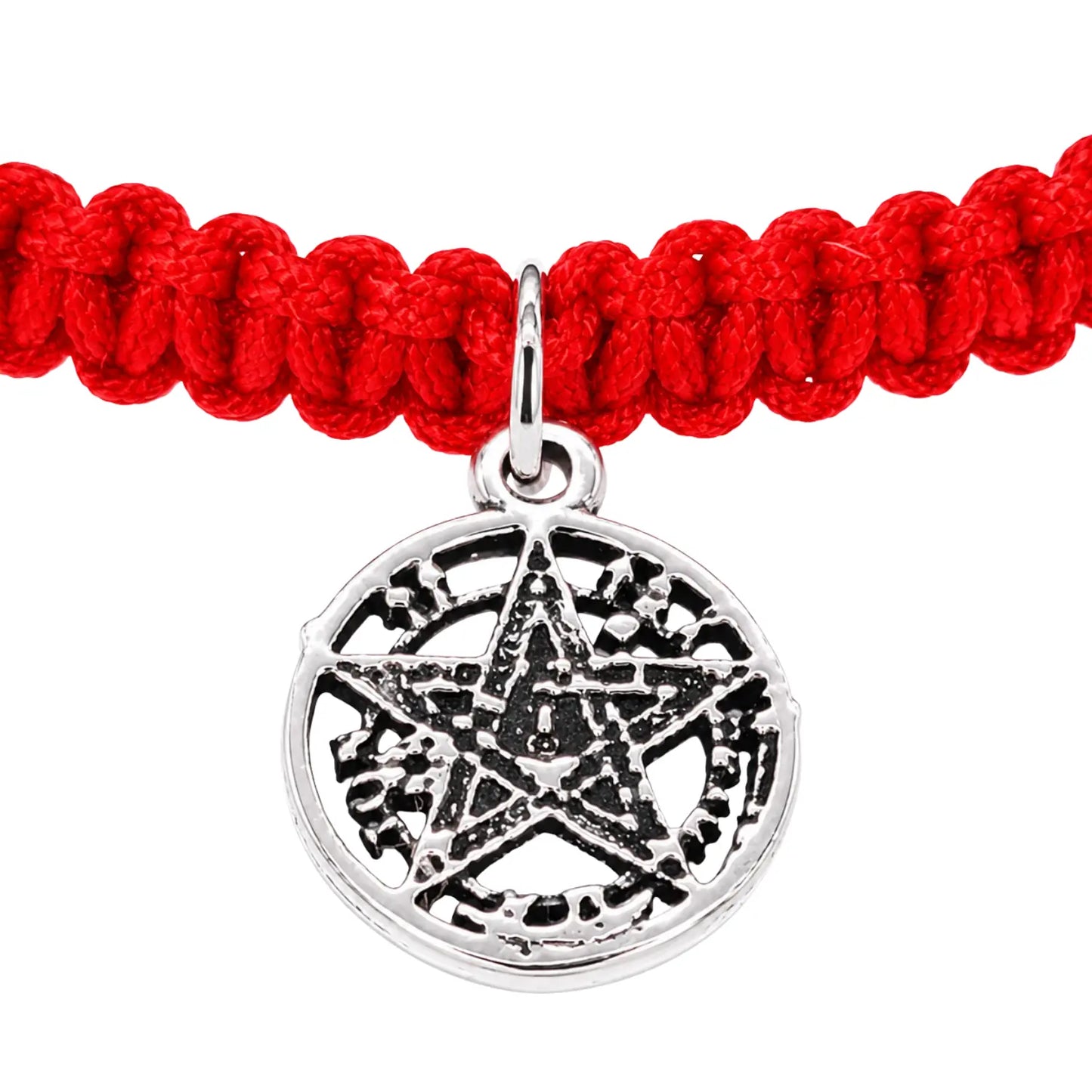 Pulsera Tetragramaton Plata 925 con Hilo Rojo Protección espiritual - Bisutería Lola F