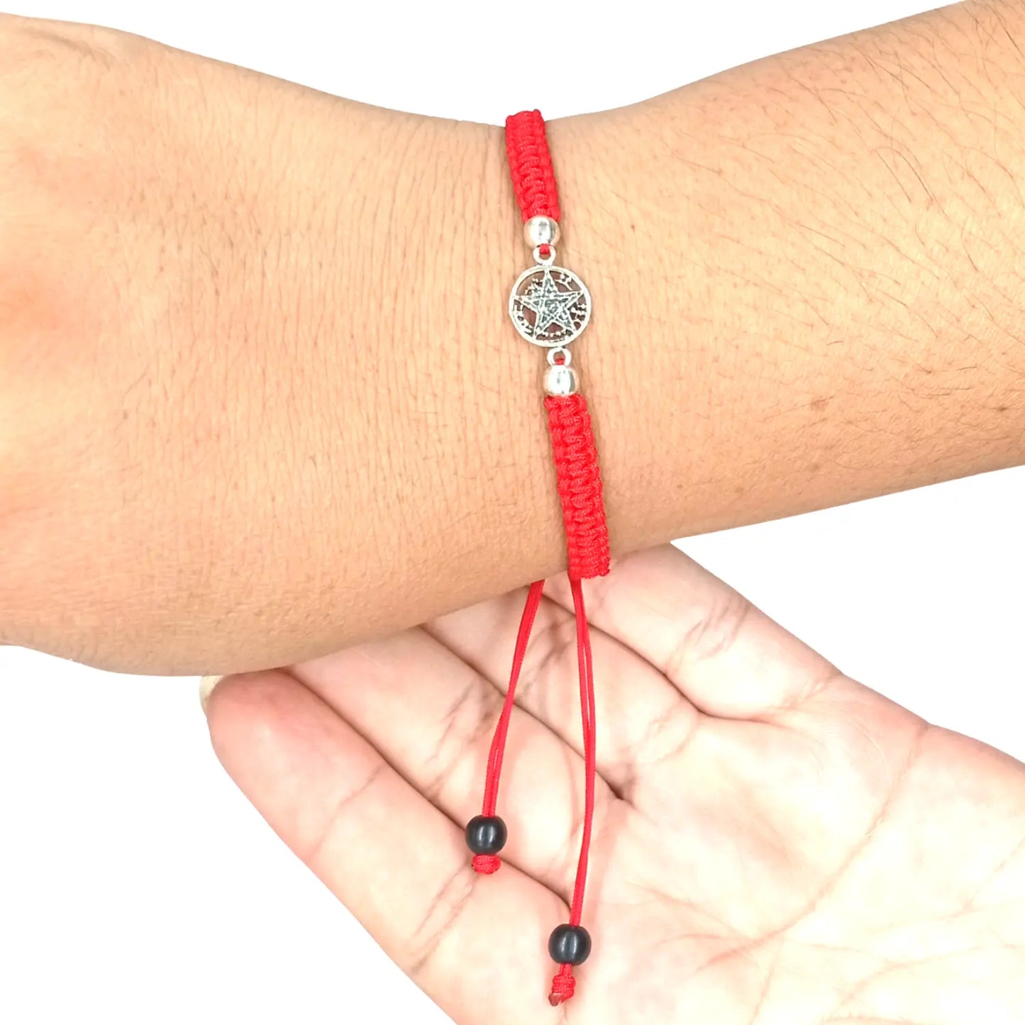 Pulsera Tetragramaton Plata 925 con Hilo Rojo | Protección espiritual y fuerza interior - Bisutería Lola D