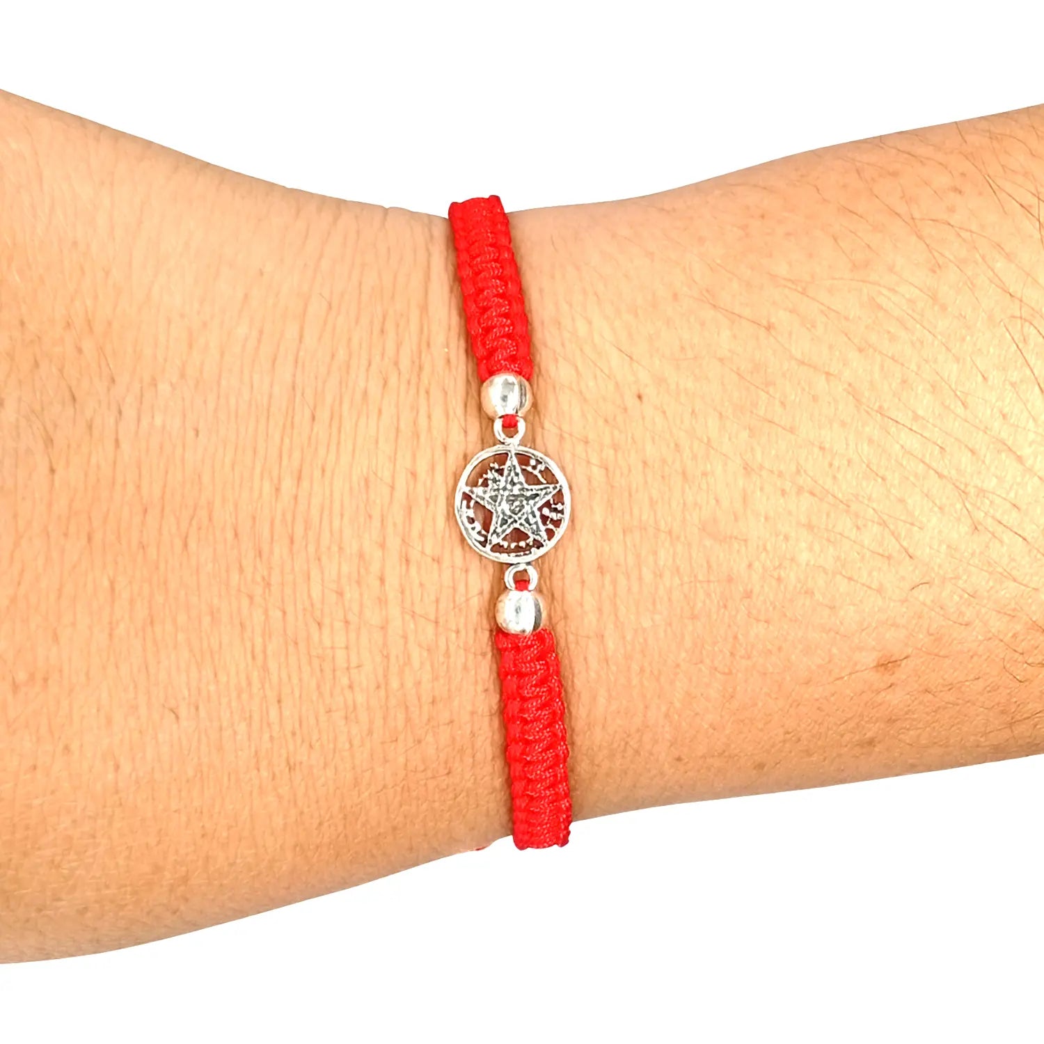 Pulsera Tetragramaton Plata 925 con Hilo Rojo | Protección espiritual y fuerza interior - Bisutería Lola E