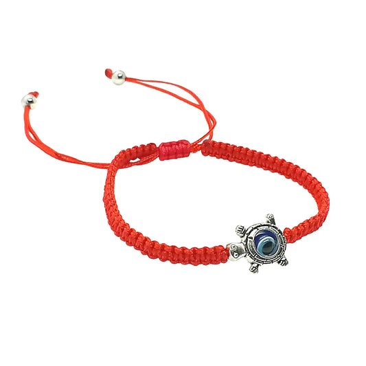 Pulsera de Protección Hilo Rojo con Dije de Tortuga con Ojo Turco