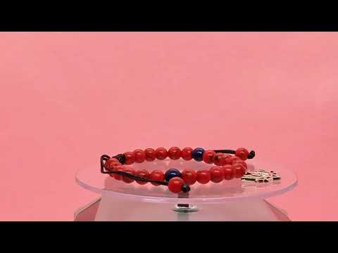 Pulsera Howlita y Lapislázuli con Dije de Flor de Loto - Bisutería Lola V