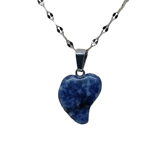Colgante Corazón Azul - Piedra de Venas Azules