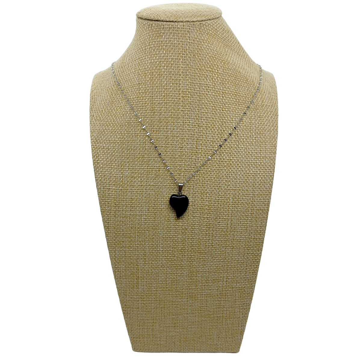 Colgante Corazón Negro - Ágata Negra