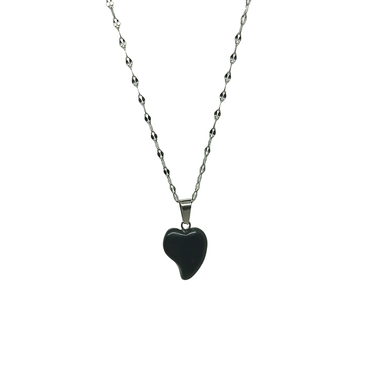Colgante Corazón Negro - Ágata Negra