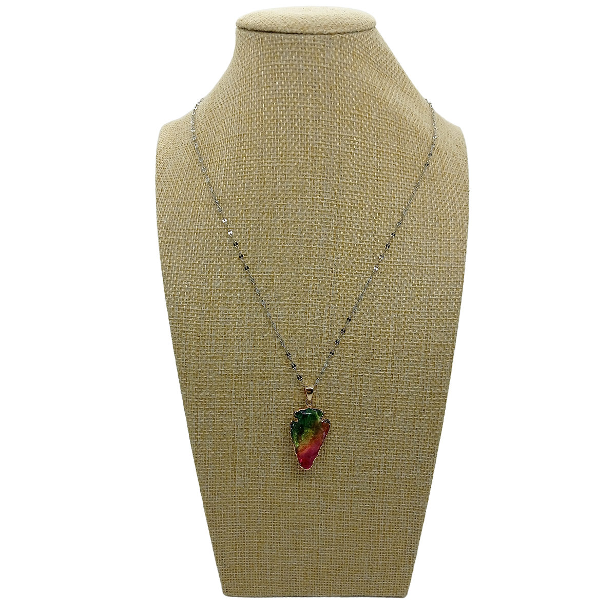Colgante Triangular 7 Chakras Multicolor Predominante Cardiaco – Cuarzo de Colores