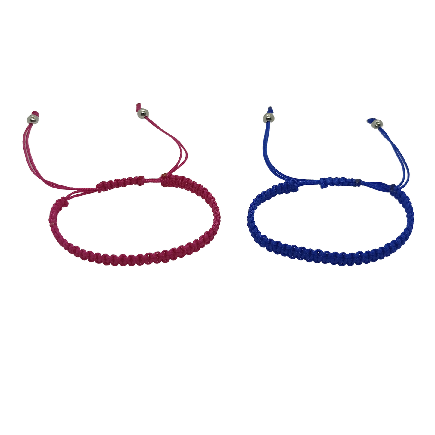 Pack de 2 Pulseras Artesanales de Equilibrio: Hilo Rojo, Hilo Azul, Hilo Negro, Hilo Fucsia – Hilo Macramé Reciclado