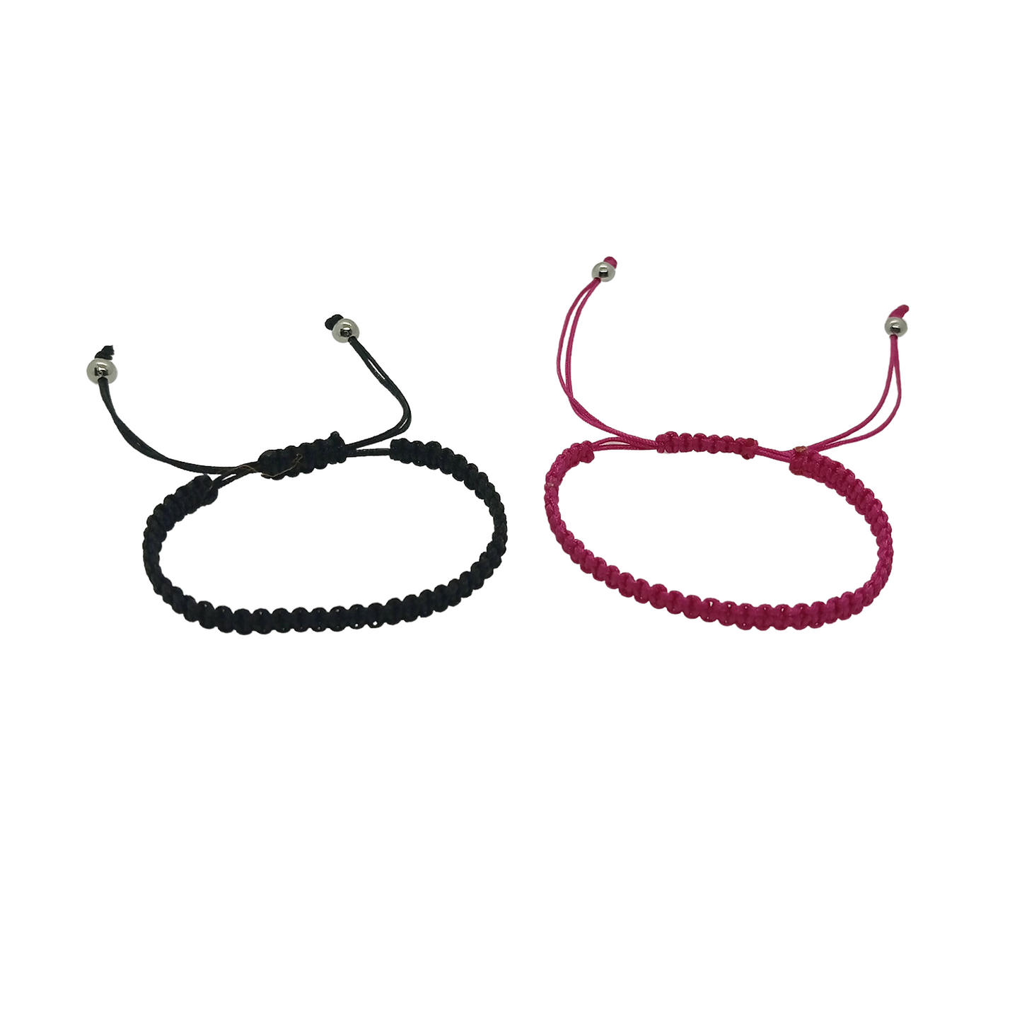 Pack de 2 Pulseras Artesanales de Equilibrio: Hilo Rojo, Hilo Azul, Hilo Negro, Hilo Fucsia – Hilo Macramé Reciclado