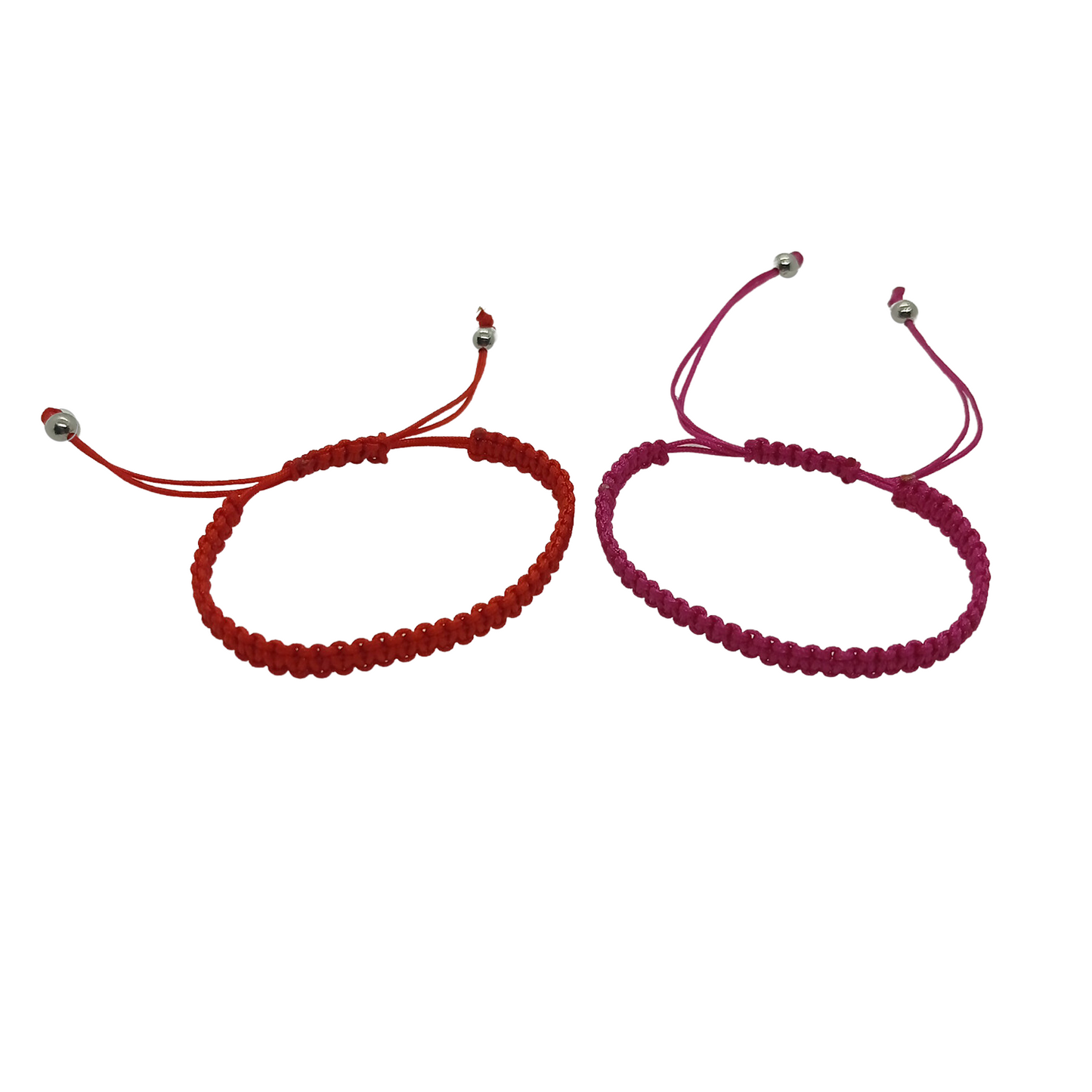 Pack de 2 Pulseras Artesanales de Equilibrio: Hilo Rojo, Hilo Azul, Hilo Negro, Hilo Fucsia – Hilo Macramé Reciclado