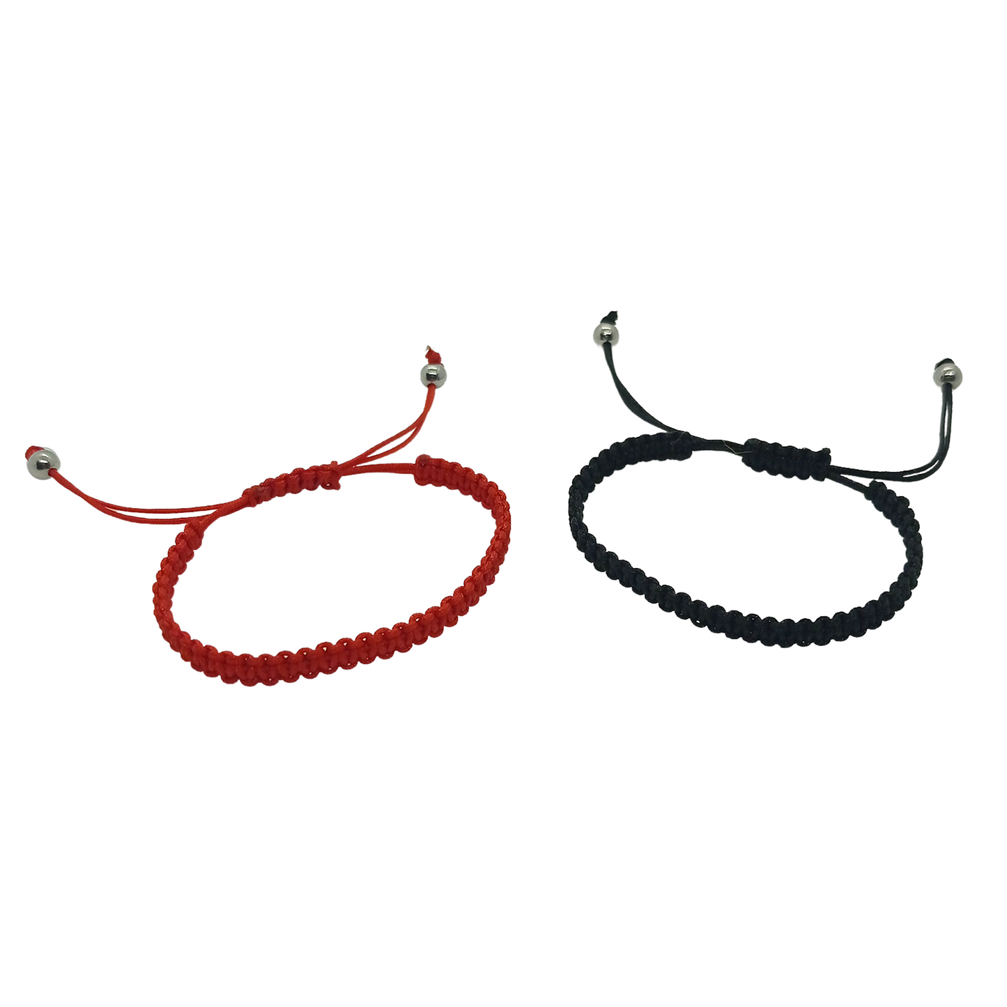 Pack de 2 Pulseras Artesanales de Equilibrio: Hilo Rojo, Hilo Azul, Hilo Negro, Hilo Fucsia – Hilo Macramé Reciclado