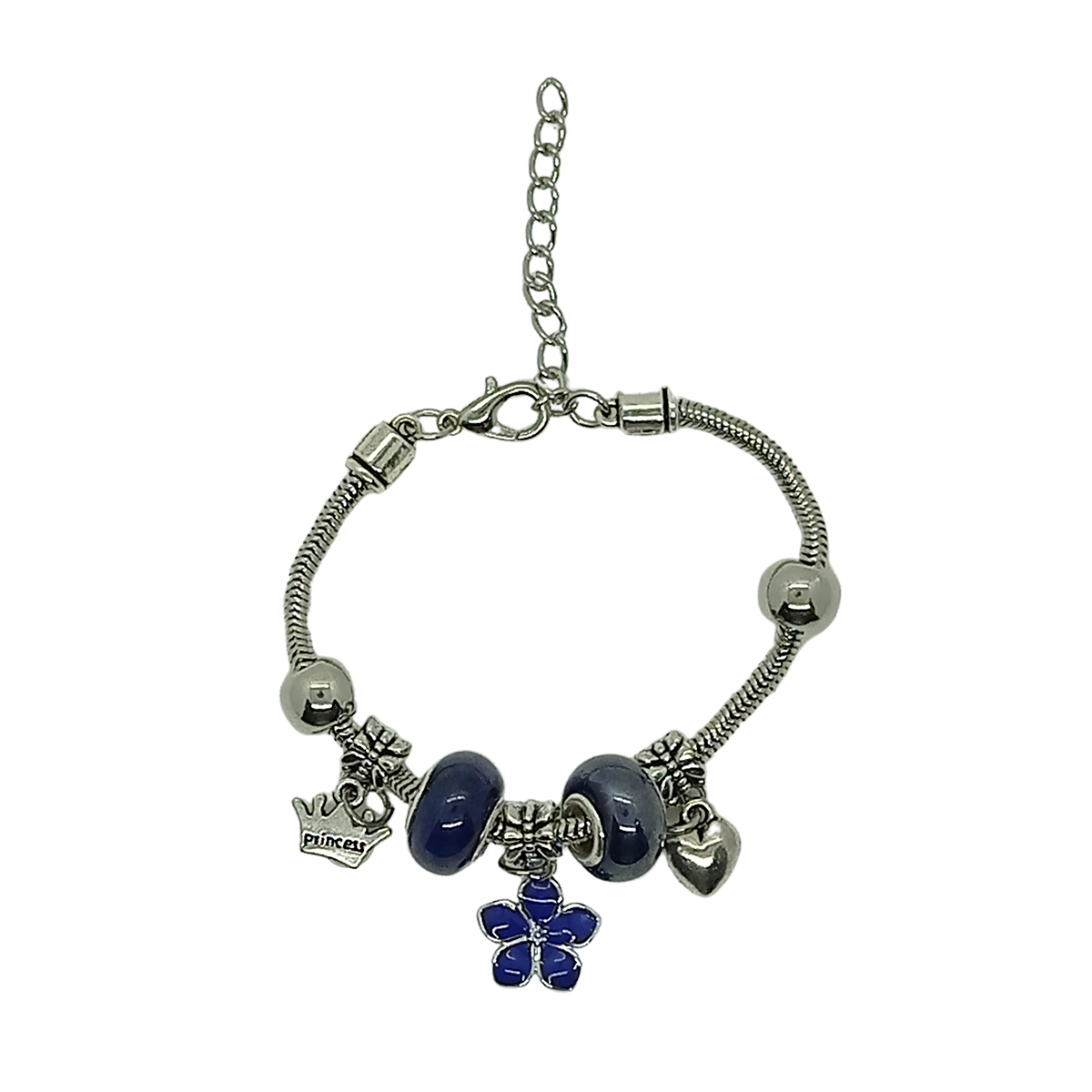 Pulsera con Cuenta Flor Azul